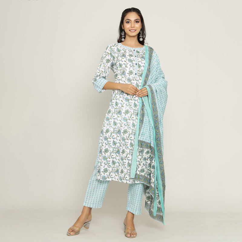 Navkar Shristi Casual Cotton Kurti With Bottom Dupatta Collection:  Textilecatalog